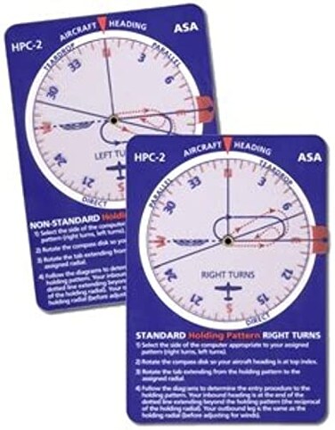 ASA Holding Pattern Computer With Standard and Non-Standard Holding Pattern for Aviation