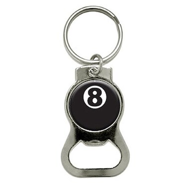 GRAPHICSMORE Eight Ball - Pool Billiards - Bottle Cap Opener Keychain Ring