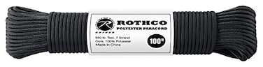 Rothco Polyester Paracord - 100 Ft/Black