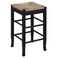 Boraam Square Rush Seat Counter Height Stool, 24-Inch, Black