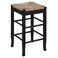 Boraam Square Rush Seat Counter Height Stool, 24-Inch, Black