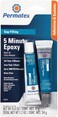 Permatex 84201 PermaPoxy 5 Minute General Purpose Epoxy, Two 0.6 oz. Tubes