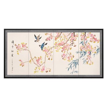 Red Lantern 36" x 72" Shing Huo Blossom