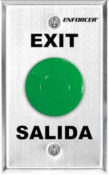 Seco-Larm Enforcer Green Mushroom Button Push-to-Exit Plate with Timer ,SD-7201GAPT1Q