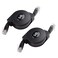 Cable Matters 2-Pack Retractable Cat 5e Ethernet Cable, 3ft, Black