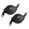 Cable Matters 2-Pack Retractable Cat 5e Ethernet Cable, 3ft, Black