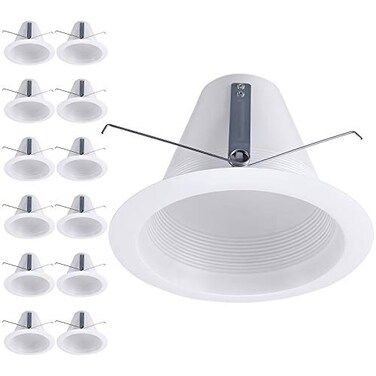 TORCHSTAR 12-Pack 6" Recessed Can Light Trim Self-Flanged, White