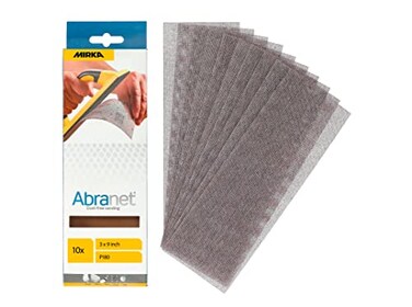 Mirka Abranet 3x9 Inch 180 Grit Mesh Sanding Sheets, Hook and Loop, 10 Pack
