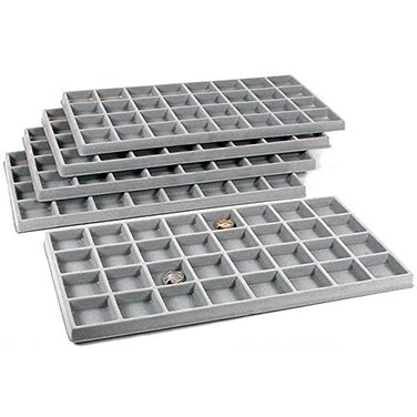 FindingKing 5 Pc 32 Compartment Display Tray Inserts ,Gray