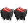 Heschen Double Rocker Switch, DPST ON-Off 6-Pin Power Switch with Red Indicator Light, 16A 250V AC, 29x22mm Panel Cutout, UL VDE Certified ,2 Pack