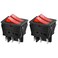 Heschen Double Rocker Switch, DPST ON-Off 6-Pin Power Switch with Red Indicator Light, 16A 250V AC, 29x22mm Panel Cutout, UL VDE Certified ,2 Pack
