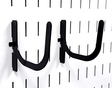 Wall Control Slotted Pegboard U-Hook Pegboard Only, 4" Peg Hook Reach, 2-Hook Pack ,Black