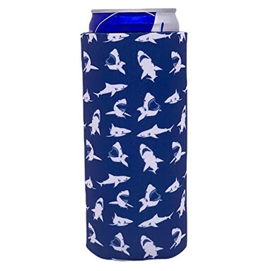 Coolie Junction Shark Pattern Slim Can Coolie