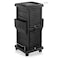 Saloniture Premium Locking Rolling Trolley Cart with Pockets - Black