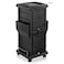 Saloniture Premium Locking Rolling Trolley Cart with Pockets - Black