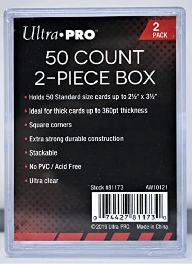 Ultra Pro 2-Piece Clear Card Storage BoxHolds 50 Standard Cards2 boxes per pack5-Pack Total
