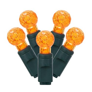 Vickerman 100 Light G12 LED Light Set Orange Lights on Green Wire