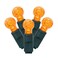 Vickerman 100 Light G12 LED Light Set Orange Lights on Green Wire