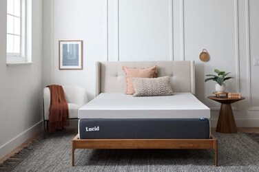 Lucid4" Bamboo Charcoal Memory Foam Topper“ Extra Thick“ Queen