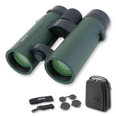 Carson RD Series 10x34mm Open-Bridge Waterproof Compact High Definition Binoculars, Titanium And Gray, OneSize