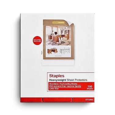Staples Sheet Protectors, Clear, Top-Loading, 3-Hole Punched, 100-Pack
