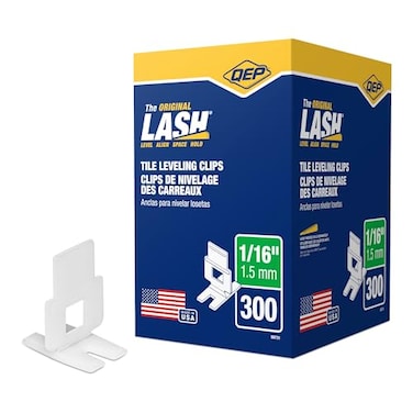 QEP LASH Tile Leveling System, Part A, Clips for 1/16" Grout ,300 Pack, White