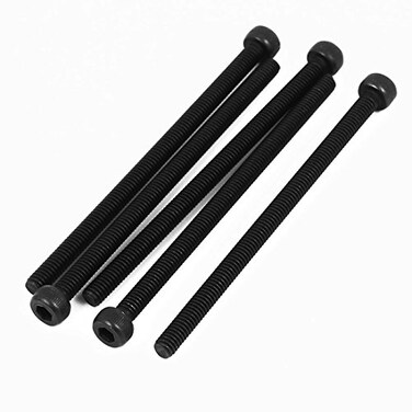 uxcell M4x70mm Fully Thread Hex Socket Head Knurled Cap Screw Bolt Black 5pcs