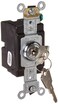 Leviton 20 Amp, 120/277 Volt, Key Locking, Single-Pole, AC Quiet Switch, Extra Heavy Duty Spec Grade, Self Grounding, 1221-2KL, Chrome