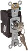 Leviton 20 Amp, 120/277 Volt, Key Locking, Single-Pole, AC Quiet Switch, Extra Heavy Duty Spec Grade, Self Grounding, 1221-2KL, Chrome