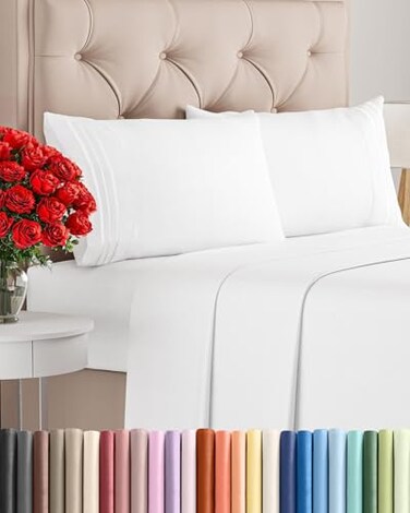 CGK Unlimited King Size 4 Piece Sheet Set - Comfy BreathableCooling Sheets - White