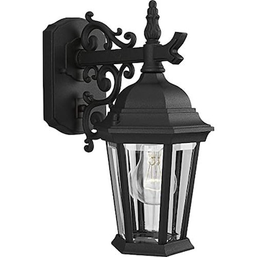 Progress Lighting Welbourne Small Outdoor Wall Lantern Light, Black
