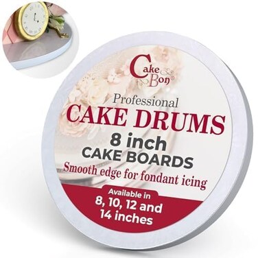 Cakebon Cake Boards 8" White Round Cake Drums 1/2" Thick Smooth Edge 1Pack