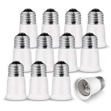 EMNOOTI Light Socket Extender,E26 to E26 Medium Screw Bulb Socket Extension Adapter,Recessed Socket 1.2" Extensions,Light Cans Socket Extender Adapter