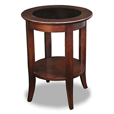 Leick Home Sheldon Round End Table, 18", Chocolate Oak