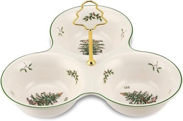 Spode Christmas Tree 3 Section Server with Tree Handle