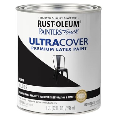 Rust-Oleum Painter's Touch Latex Brush-On Paint, Gloss Black