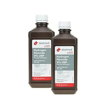Dealmed Hydrogen Peroxide 3% USP - First Aid Antiseptic, 16 fl oz ,2 Pack