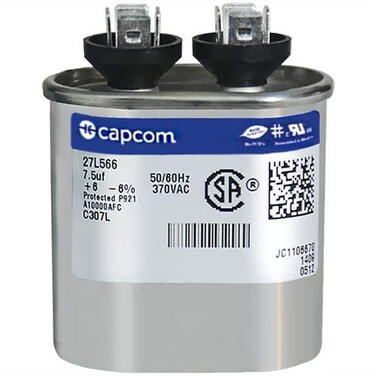 Replacement for 22W79-7.5 uf MFD 370 Volt VAC - Oval Run Capacitor Upgrade