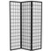 Red Lantern 6 ft. Tall Window Pane Shoji Screen - Black - 3 Panels