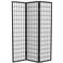 Red Lantern 6 ft. Tall Window Pane Shoji Screen - Black - 3 Panels