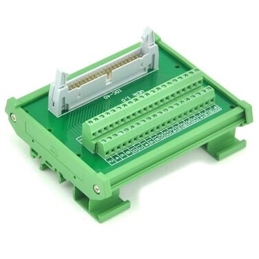 Electronics-Salon DIN Rail Mount Flat Ribbon Cable 0.1" FRC Connector Interface Module, Terminal Block Breakout Board ,IDC40 2x20Pin