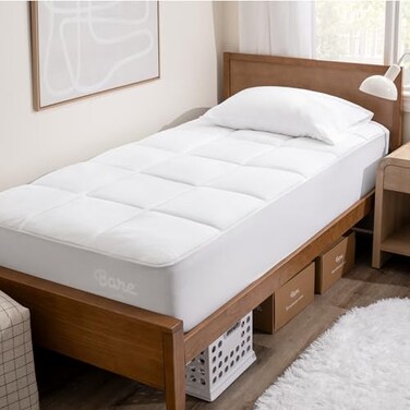 Bare Home Microplush Reversible Mattress Topper ,Twin XL