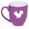 MIP 16 oz Large Bistro Mug Ceramic Coffee Tea Glass Cup Squirrel ,Purple