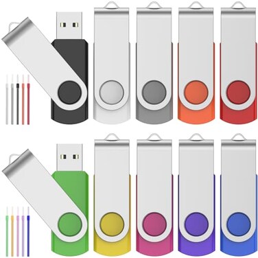 FEBNISCTE Flash-Drive 8 GB 10 Pack 2.0 USB Thumb Drive USB Drive Pack