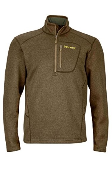 Marmot Men's Drop Line 1/2 Zip Pullover Lightweight 100-Weight Sweater Fleece Jacket, Deep Moss , Small