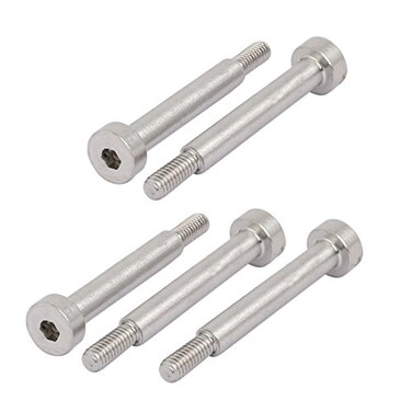 uxcell 5pcs 304 Stainless Steel Hex Socket Shoulder Bolt 5mm Shoulder Dia 30mm Shoulder Length M4 Thread