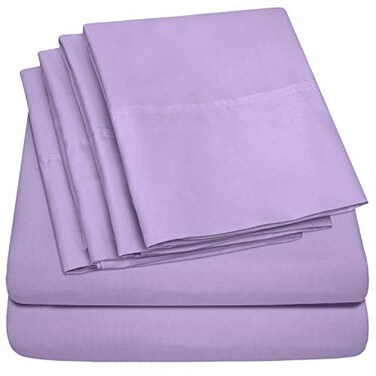 Sweet Home King Size Bed Sheets - 6 Piece 1500 Supreme Collection Fine Brushed Microfiber Deep Pocket King Sheet Set Bedding - 2 Extra Pillow Cases, Great Value, King, Lavender