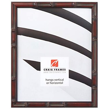 Craig Frames 8.5x11 Faux Bamboo Deep Cherry Red Picture Frame, Wall Decor