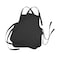 DALIX Apron Commercial Restaurant Home Bib Spun Poly Cotton Kitchen Aprons ,3 Pocketsin Black 2 Pack