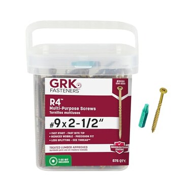 GRK Fasteners R4&bdquo;9 x 2-1/2" Multi-Purpose Framing Screws, 575 PCS